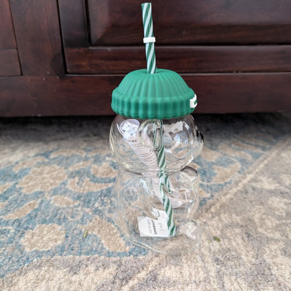 STARBUCKS Bearista Bear Glass Tumbler Cold Cup With Straw Holiday 2026 - Picture 5 of 14